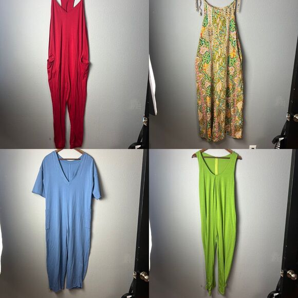 Lot of 4‎ Shein Size Small Flower Floral Dress Jumpsuit Romper Pockets Casual - Picture 1 of 15